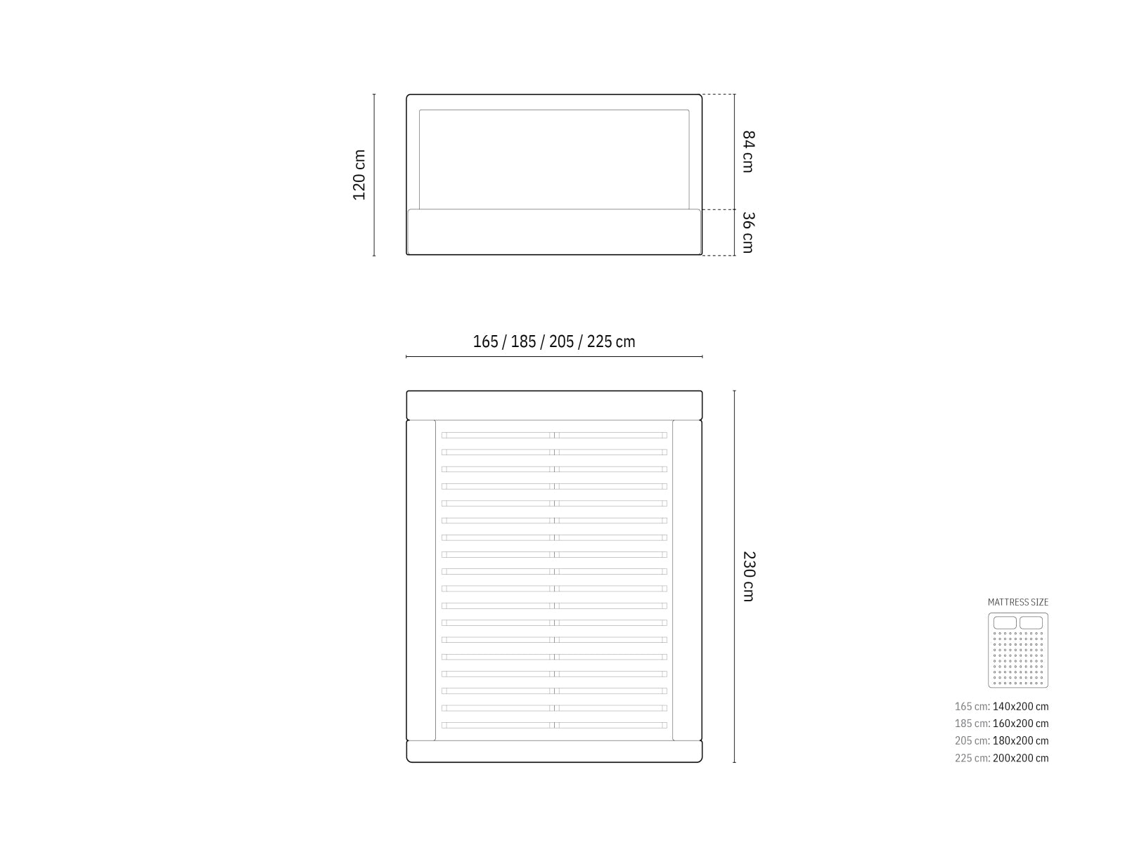 Kemer — Bed (230x165x120 cm)