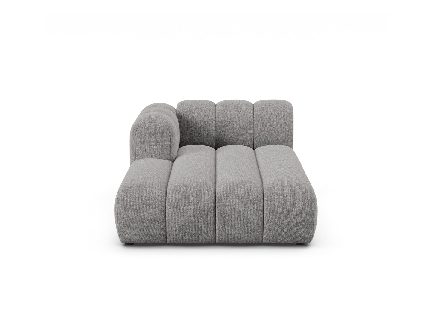 Lupine — Chaise Longue Light Grey (Eden 18 Grey) Black Plastic Left