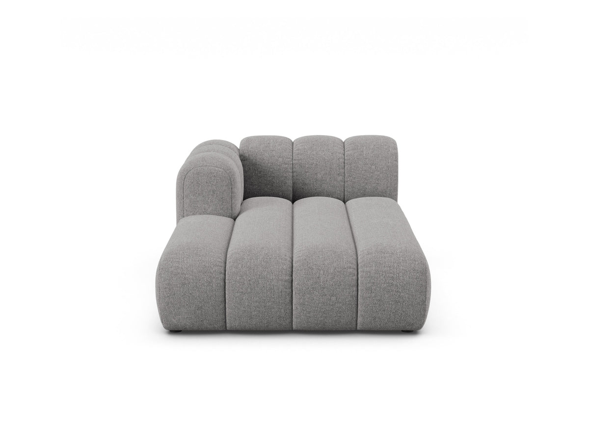 Lupine — Chaise Longue Light Grey (Eden 18 Grey) Black Plastic Left