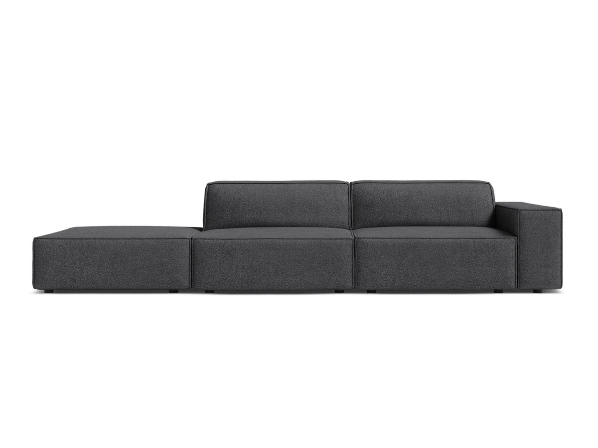 Jodie — Sofa Dark Grey (Baloo 2083) Black Plastic Left