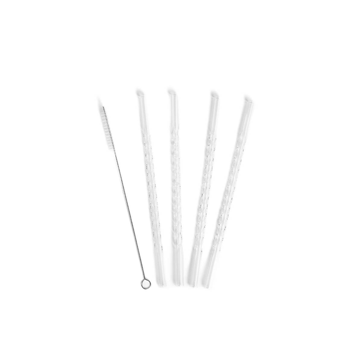 Set of straws Set of 5 ALCOLE Glass Straws with Cleaner