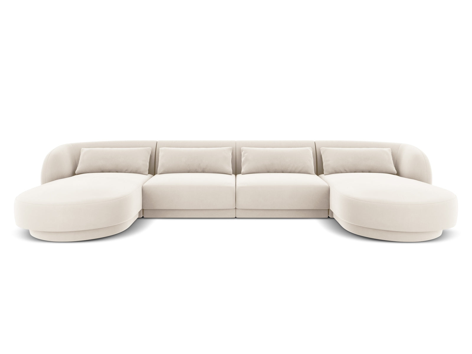 Tulum — Panoramic Sofa Light Beige (Bluvel 22) Black Plastic
