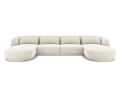 Tulum — Panoramic Sofa Light Beige (Bluvel 22) Black Plastic
