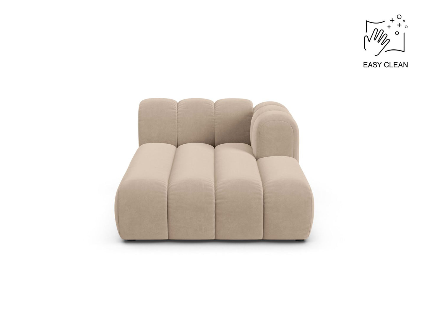 Lupine — Chaise Longue Beige (Venus 2928) Black Plastic Right