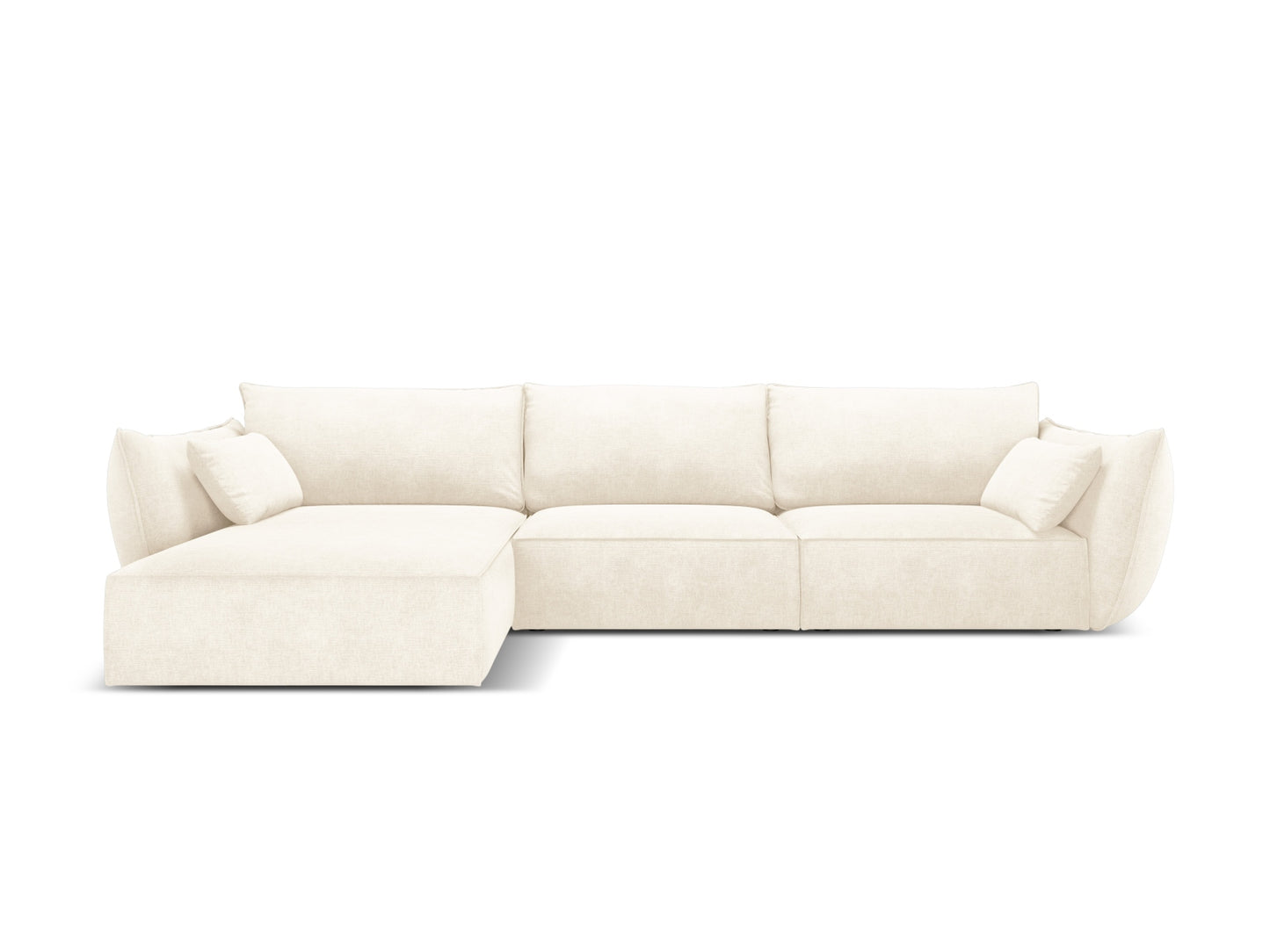 Kaelle — Corner Sofa Light Beige (Over The Horizon 03) Black Plastic Left