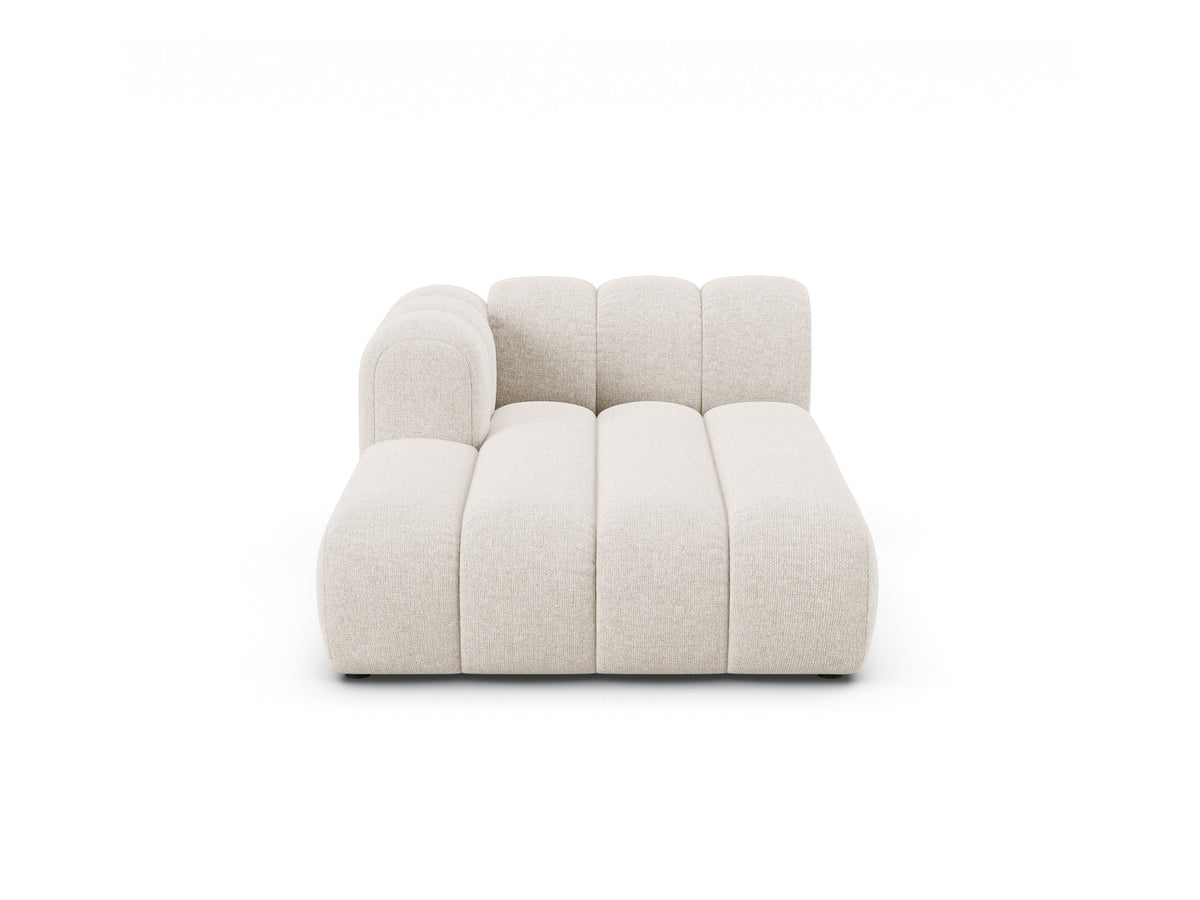 Lupine — Chaise Longue Light Beige (Eden 2 Pearl) Black Plastic Left