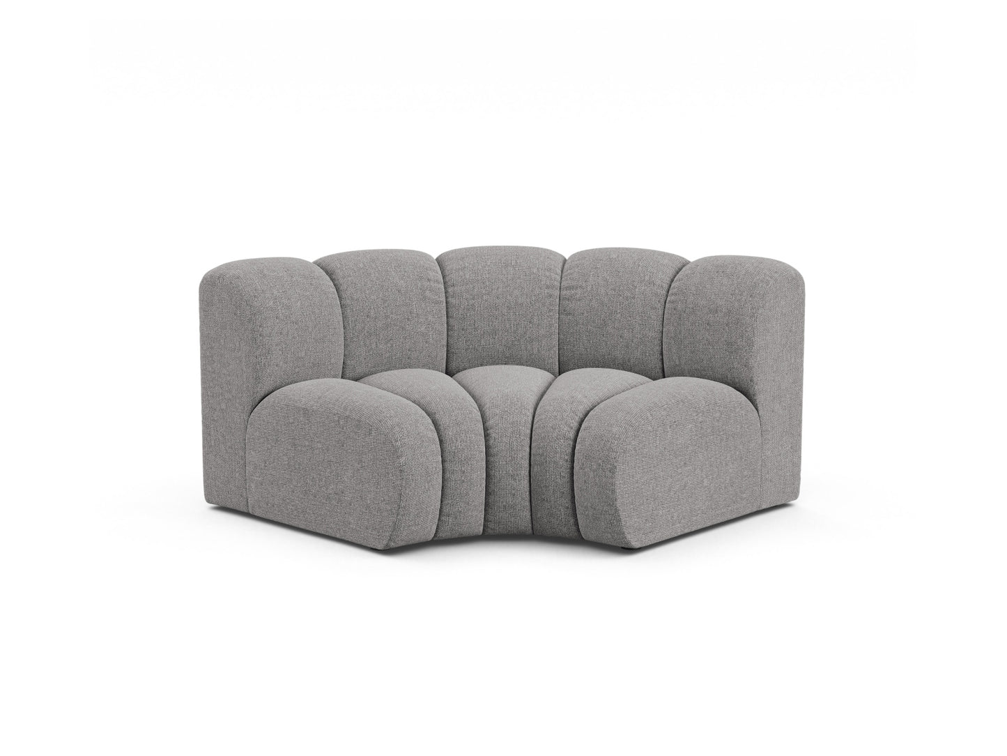Lupine — Modular Sofa Light Grey (Eden 18 Grey) Black Plastic