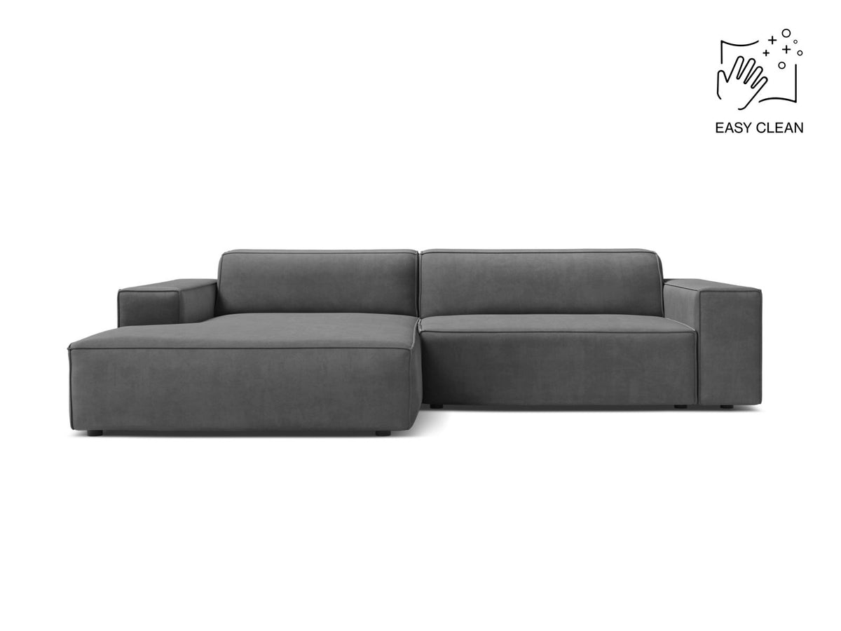 Jodie — Corner Sofa (224x162x77 cm) Grey (Venus 2930) Left