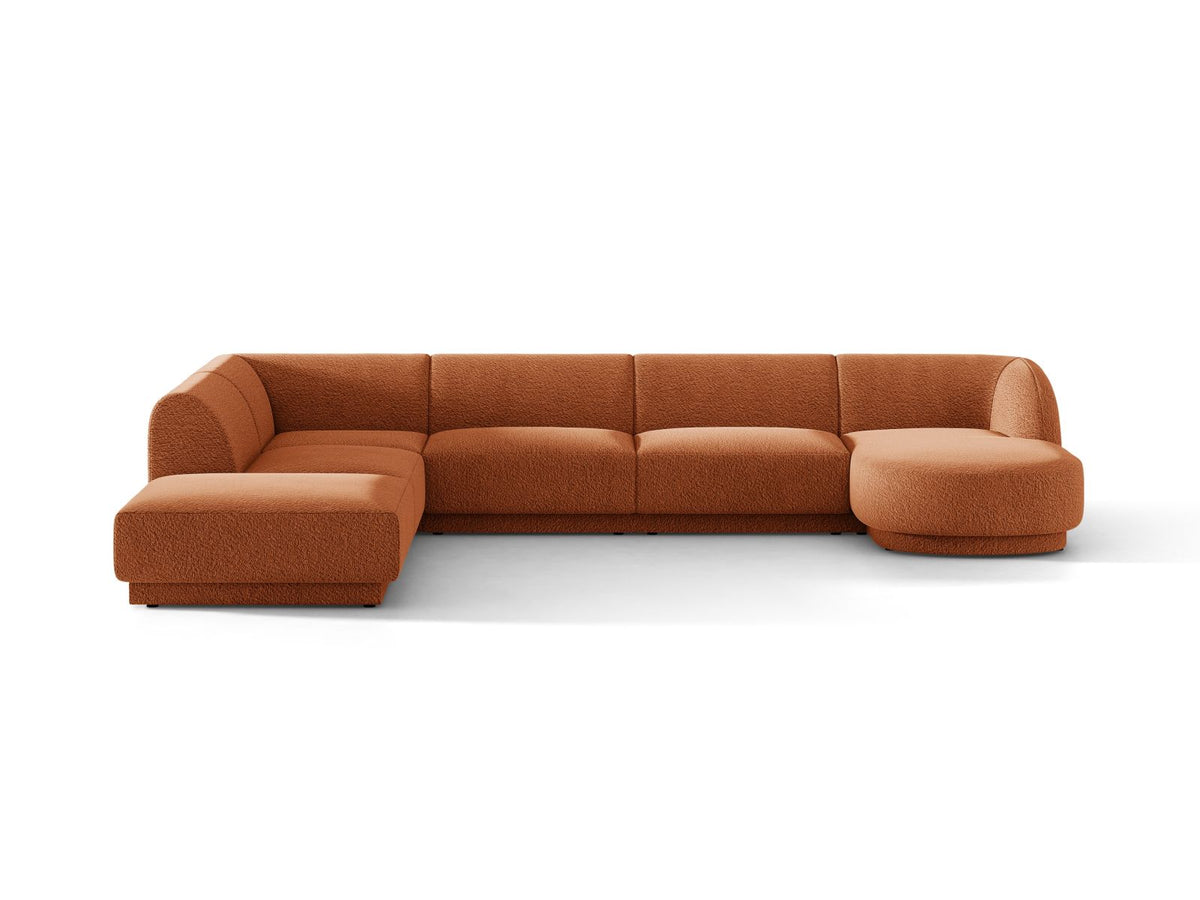 Miley — Panoramic Sofa Terracotta (Baloo 2078) Black Plastic Left