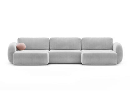 Tonale — Panoramic diivan, hall (Magic Velvet 2240), must plastik, paremal