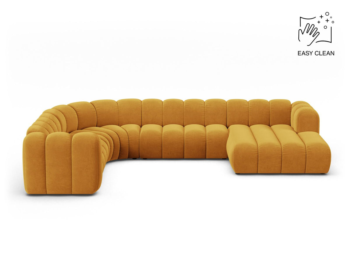 Lupine — Panoramic Sofa Yellow (Venus 2917) Black Plastic Left