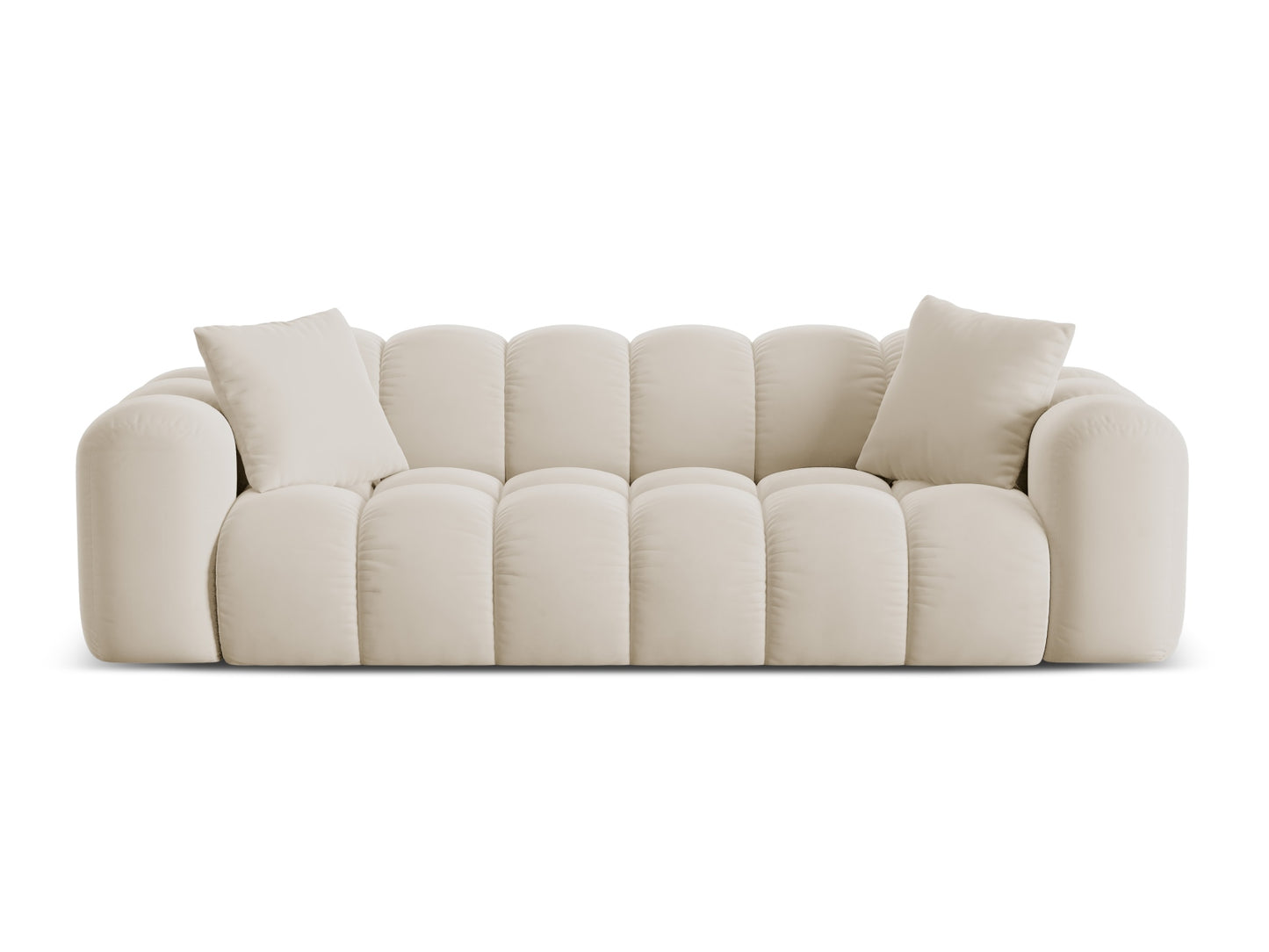 „Treno“ — sofa „Dark Beige“ (Bluvel 30) juodos spalvos plastiko