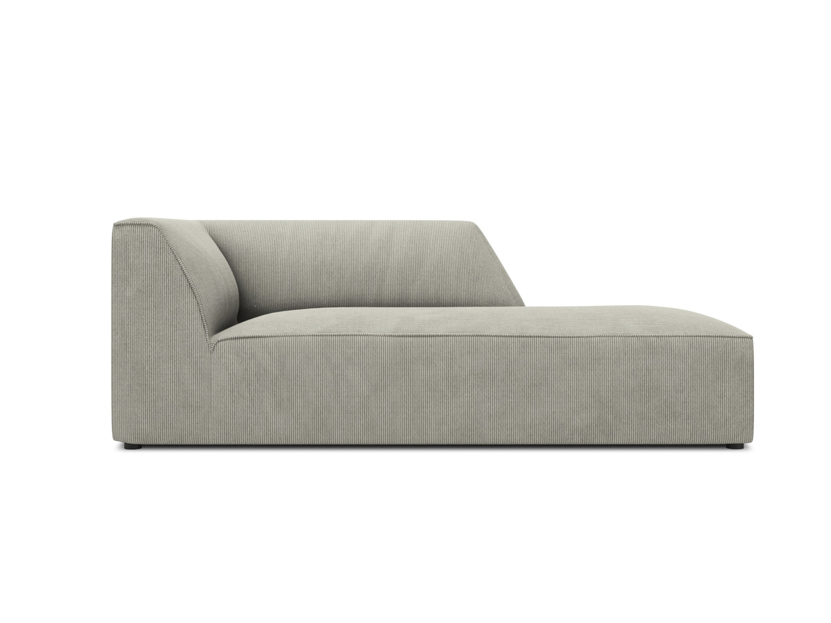Ruby — Chaise Longue Light Grey (Scala Ash) Black Plastic Right
