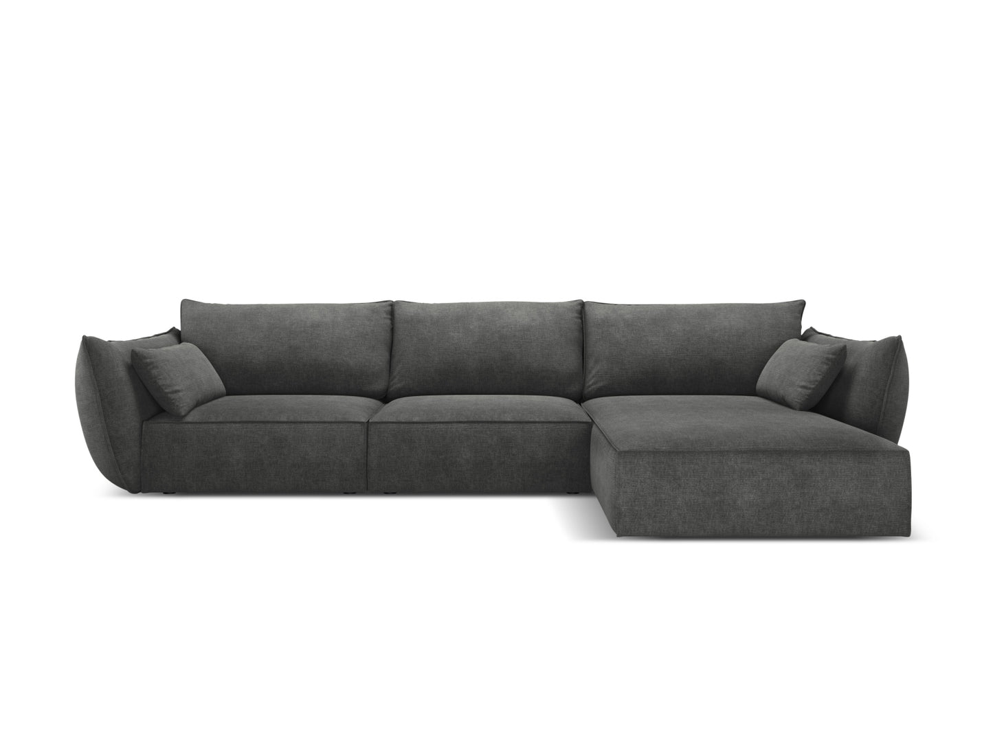 Kaelle — Corner Sofa Dark Grey (Over The Horizon 97) Black Plastic Right