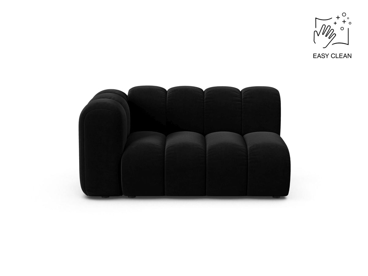 Lupine — Modular Sofa Black (Venus 2923) Black Plastic Left