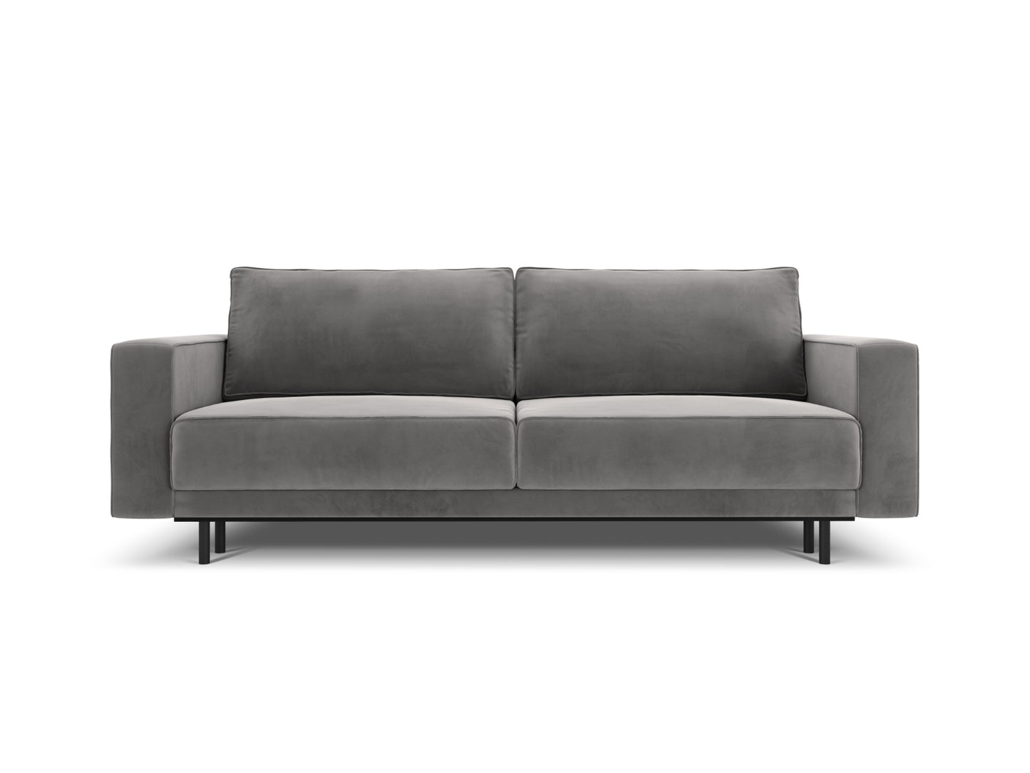 Caro — Sofa Light Grey (Bluvel 13) Black Beech Wood