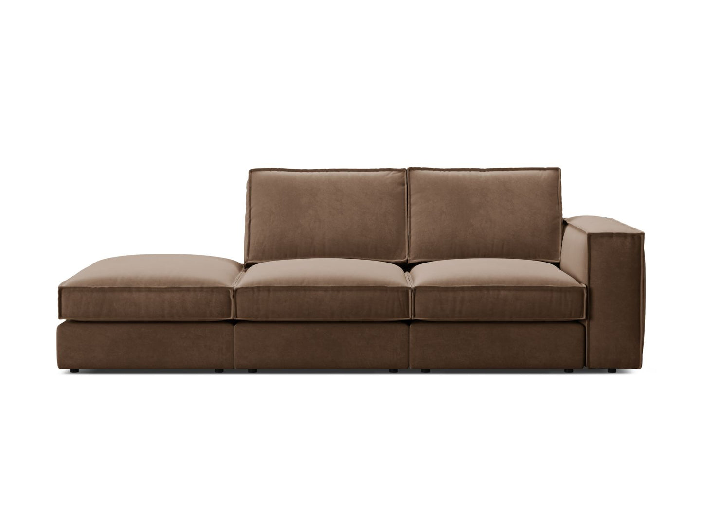 Pola — Sofa Chocolate (Salvador 4) Black Plastic Left