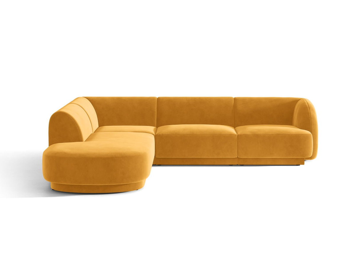Miley — Corner Sofa Yellow (Venus 2917) Black Plastic Left