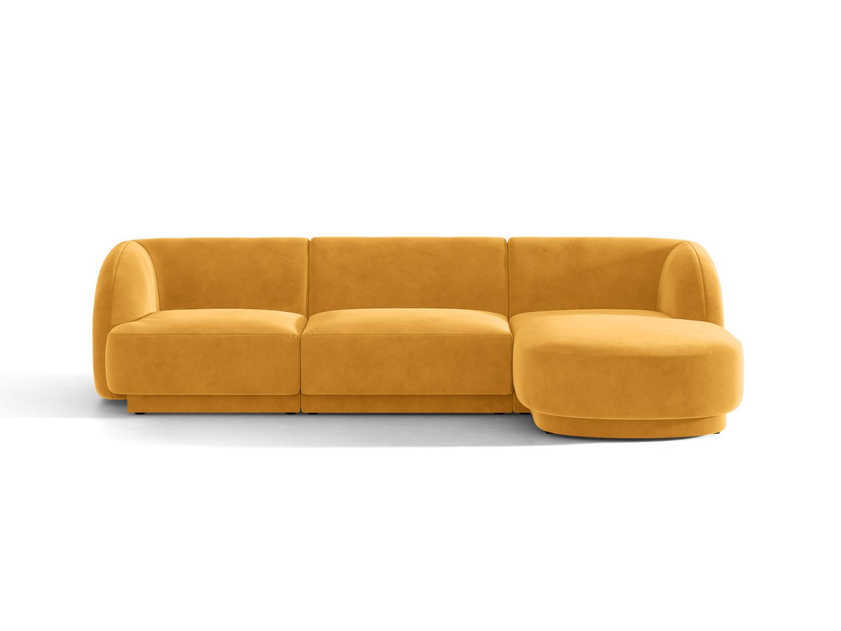 Miley — Corner Sofa Yellow (Venus 2917) Black Plastic Right