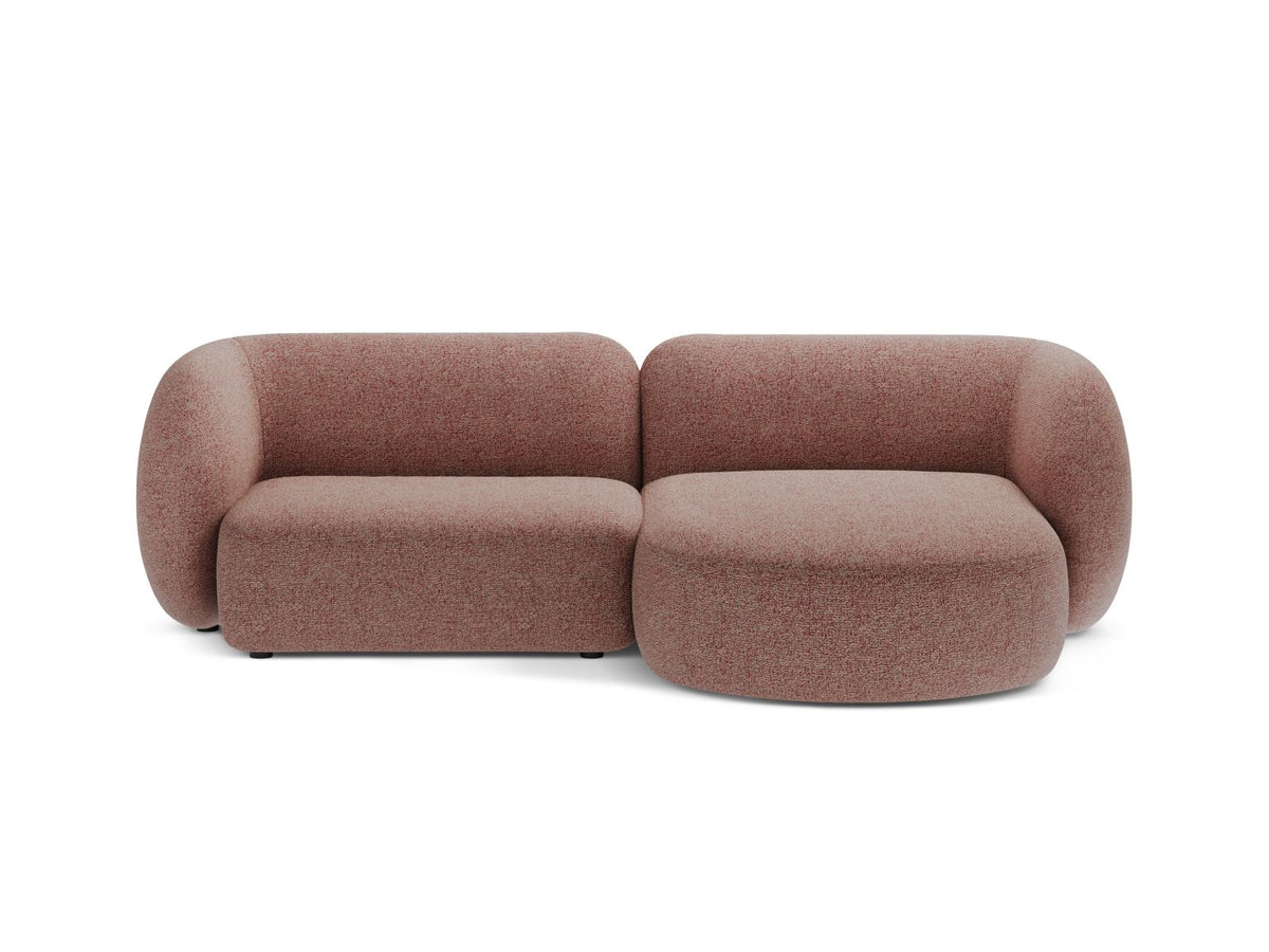Kate — Corner Sofa Pink Melange (Puente 68) Black Plastic Right