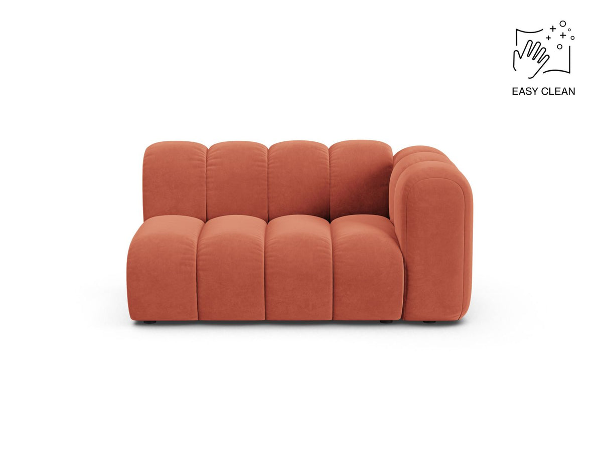 Lupine — Modular Sofa Coral (Venus 2933) Black Plastic Right