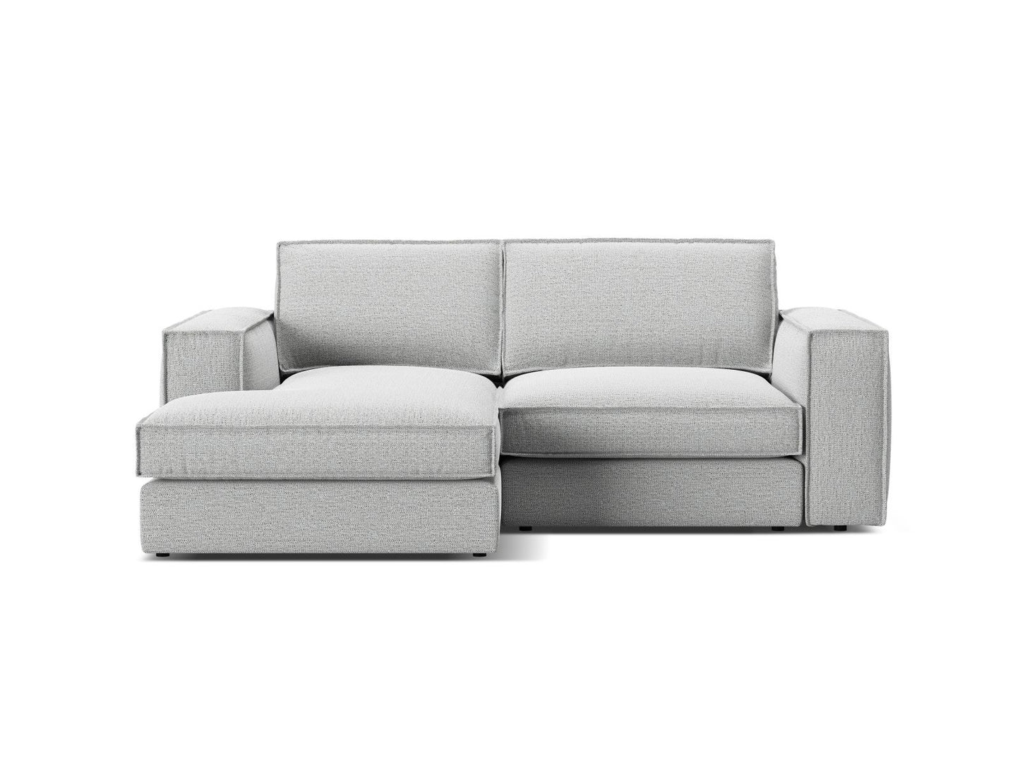 Pola — Corner Sofa Light Grey (BABEL LIGHT GREY) Black Plastic Left