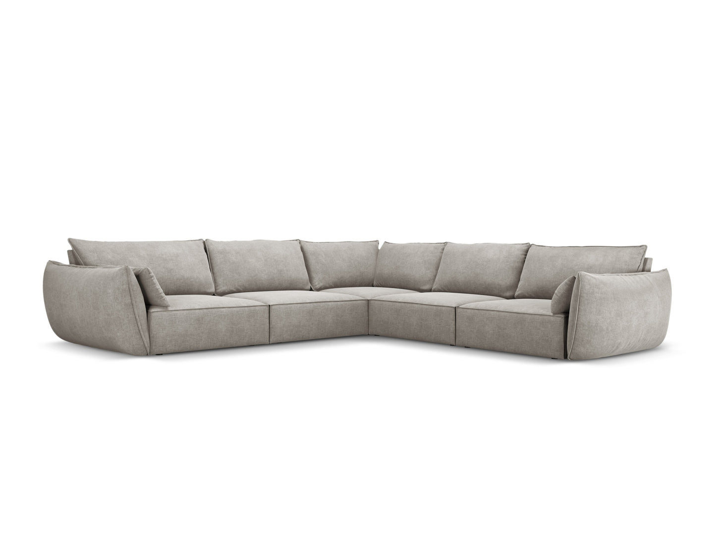 Kaelle — Corner Sofa Light Grey (Over The Horizon 85) Black Plastic