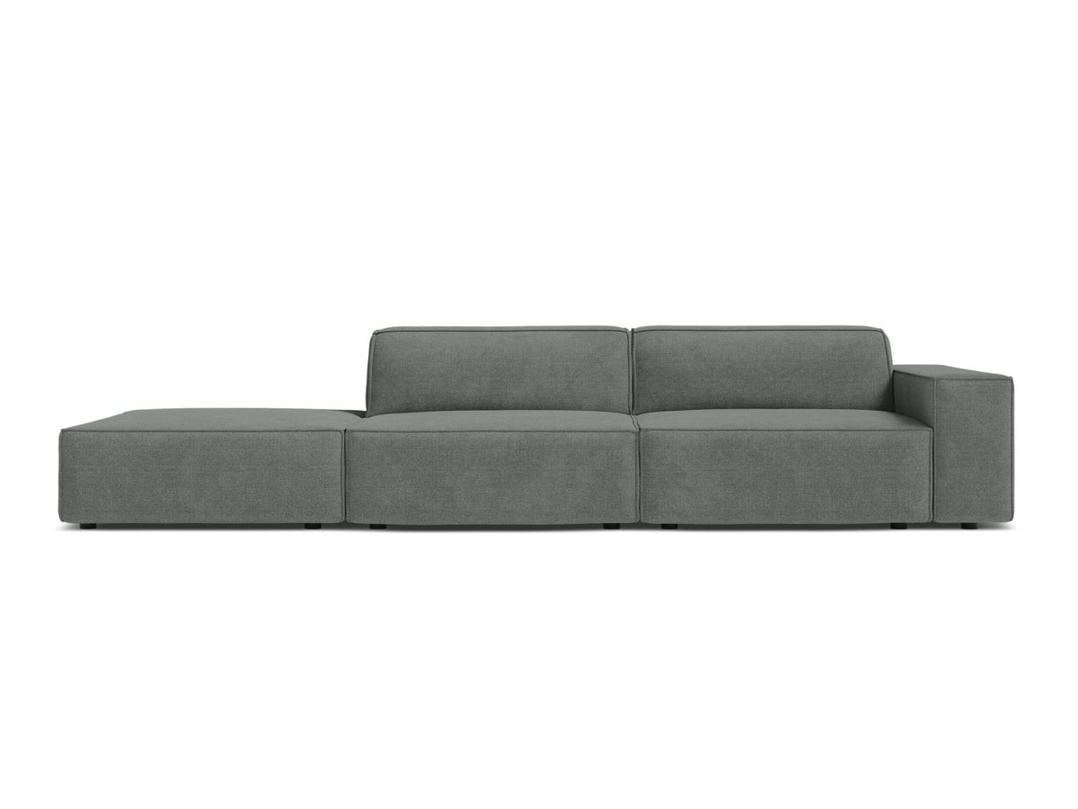 Jodie — Sofa Grey (Liberty 20) Black Plastic Left