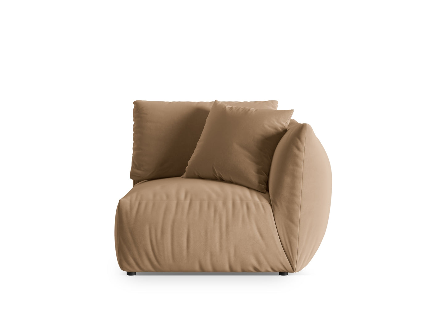 Chris — Modular Sofa Sand (Casino Lion) Black Plastic Right