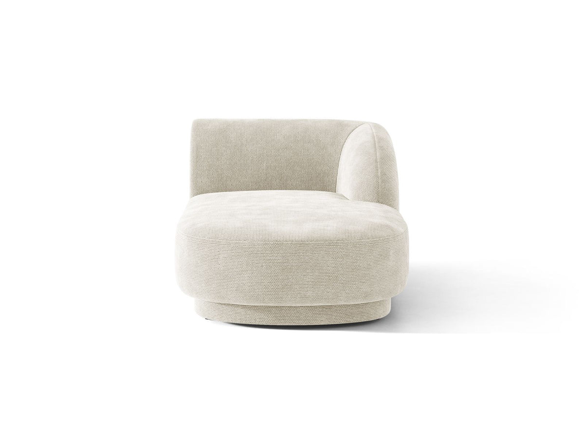 Miley — Chaise Longue Light Beige (Eden 2 Pearl) Black Plastic Right
