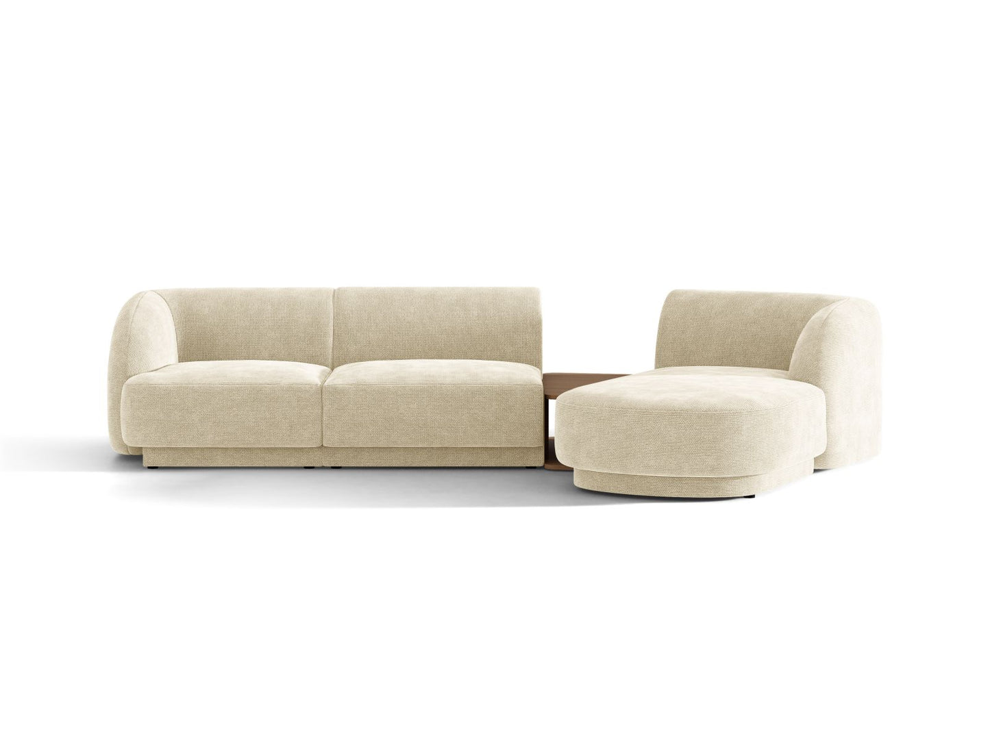 Miley — Sofa Light Beige (Haga 23) Black Plastic Right