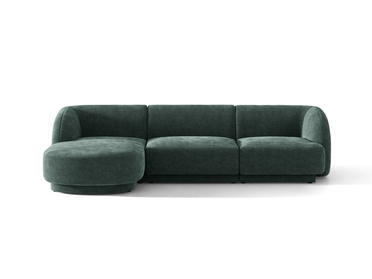 Miley — Corner Sofa Petrol (Haga 78) Black Plastic Left
