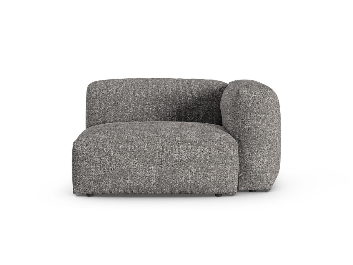 Martina — Modular Sofa Graphite (Monet Graphite) Black Plastic Right