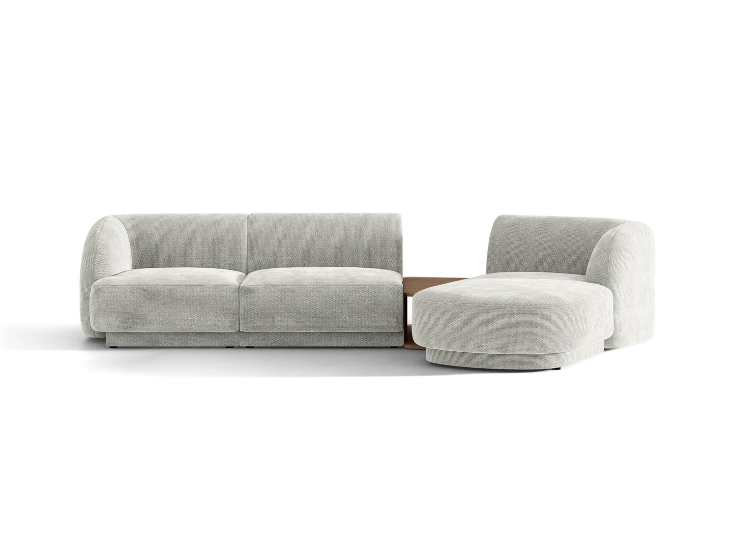 Miley — Sofa Silver (Eden 17 Silver) Black Plastic Right