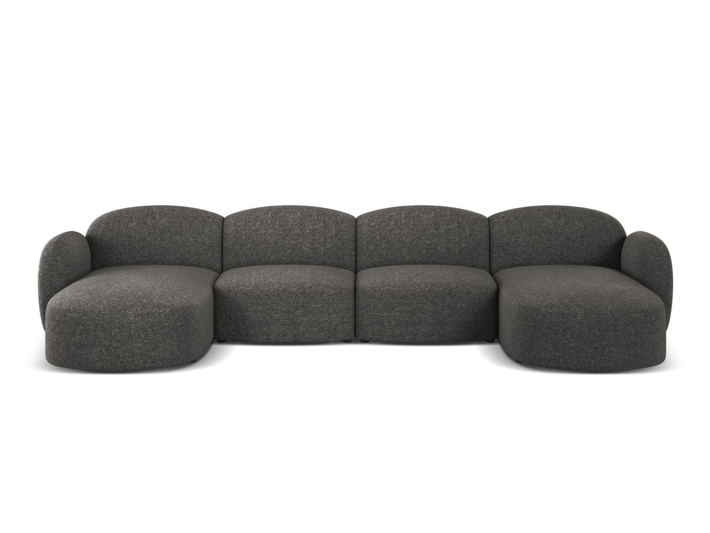 Blair — Panoramic Sofa Dark Grey (Eden 20 Graphite) Black Plastic