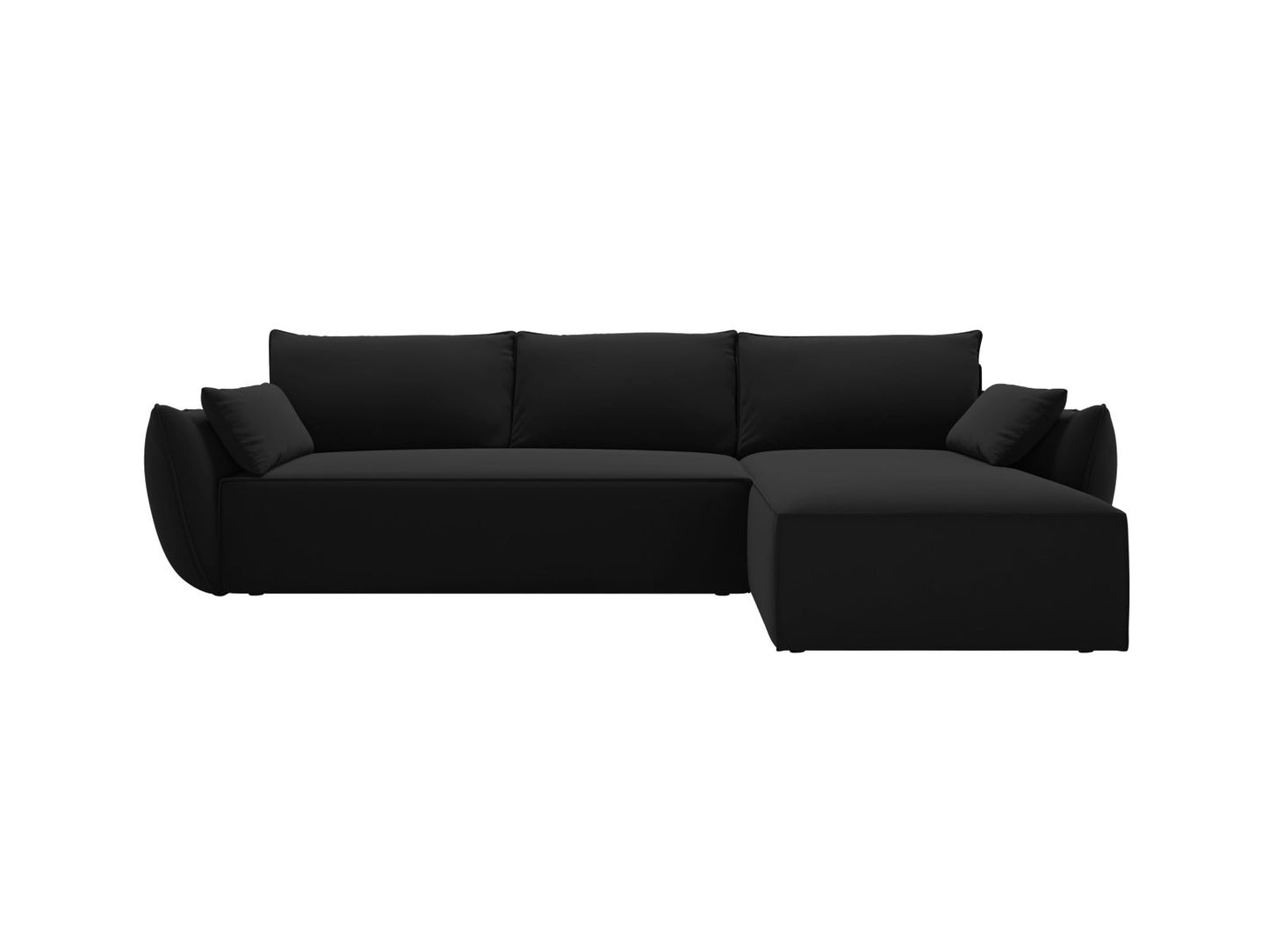 Kaelle — Corner Sofa (252x165x87 cm) Black (Bluvel 19) Right