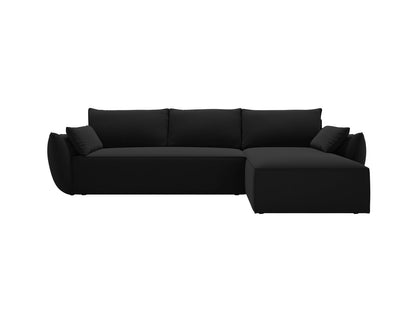 Kaelle — Corner Sofa (252x165x87 cm) Black (Bluvel 19) Right