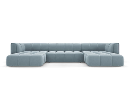 Moritz — Panoramic Sofa Light Blue (Bluvel 06) Black Plastic