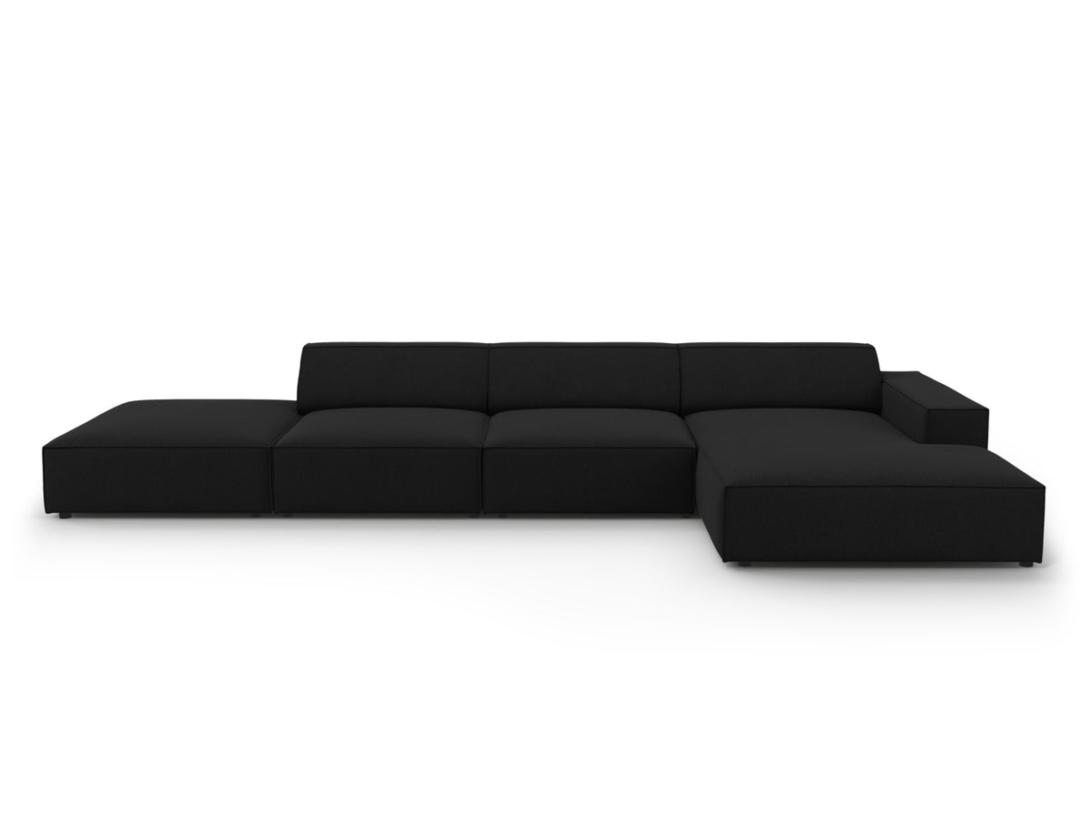 Jodie — Corner Sofa Black (Megan 368) Black Plastic Right
