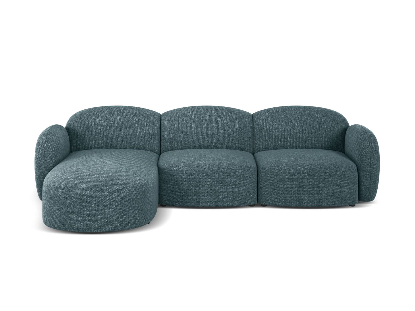 Blair — Corner Sofa Light Blue (Eden 15 Pacific) Black Plastic Left