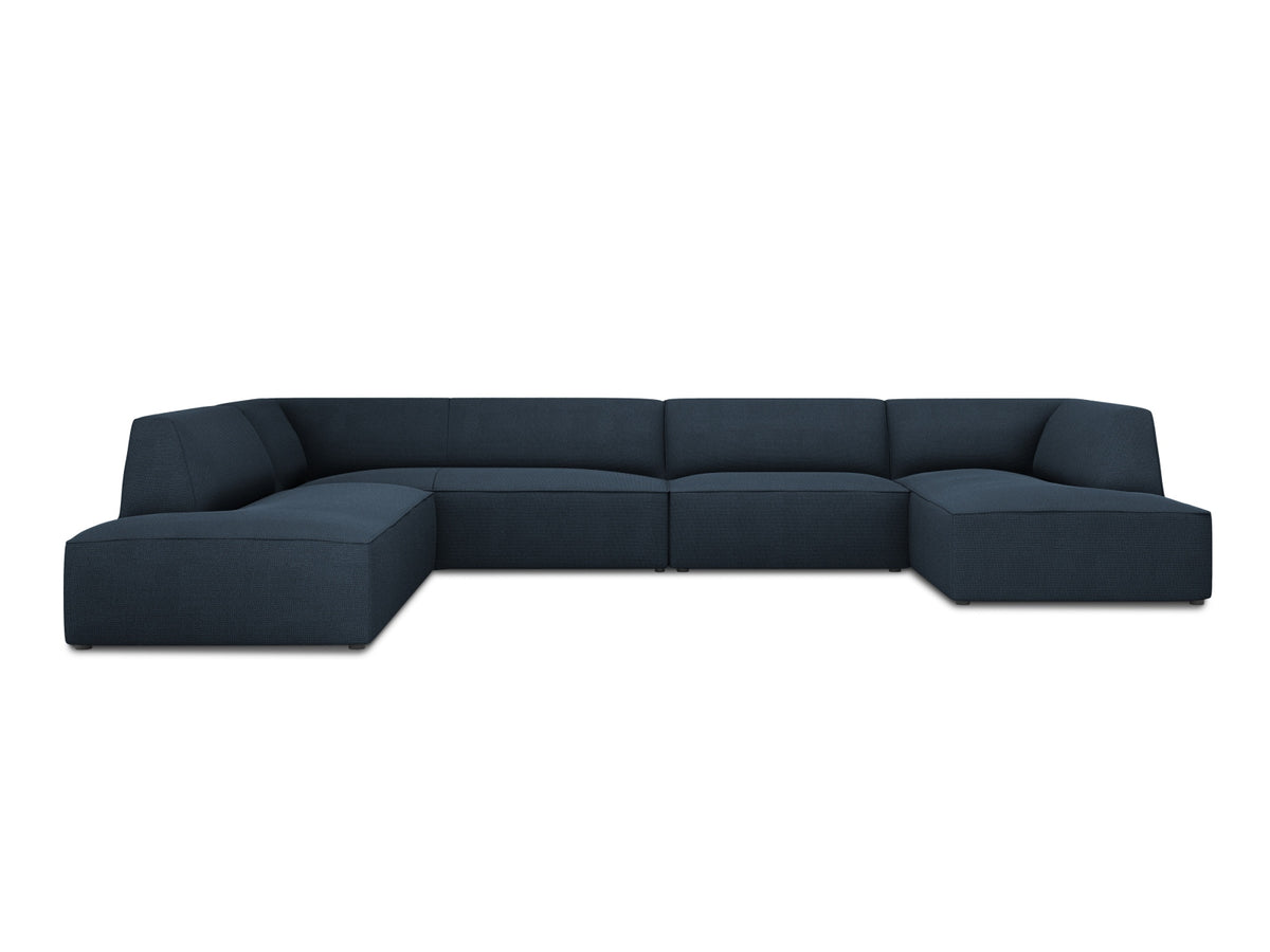 Ruby — Panoramic Sofa Navy Blue (Ottawa 18) Black Plastic Left
