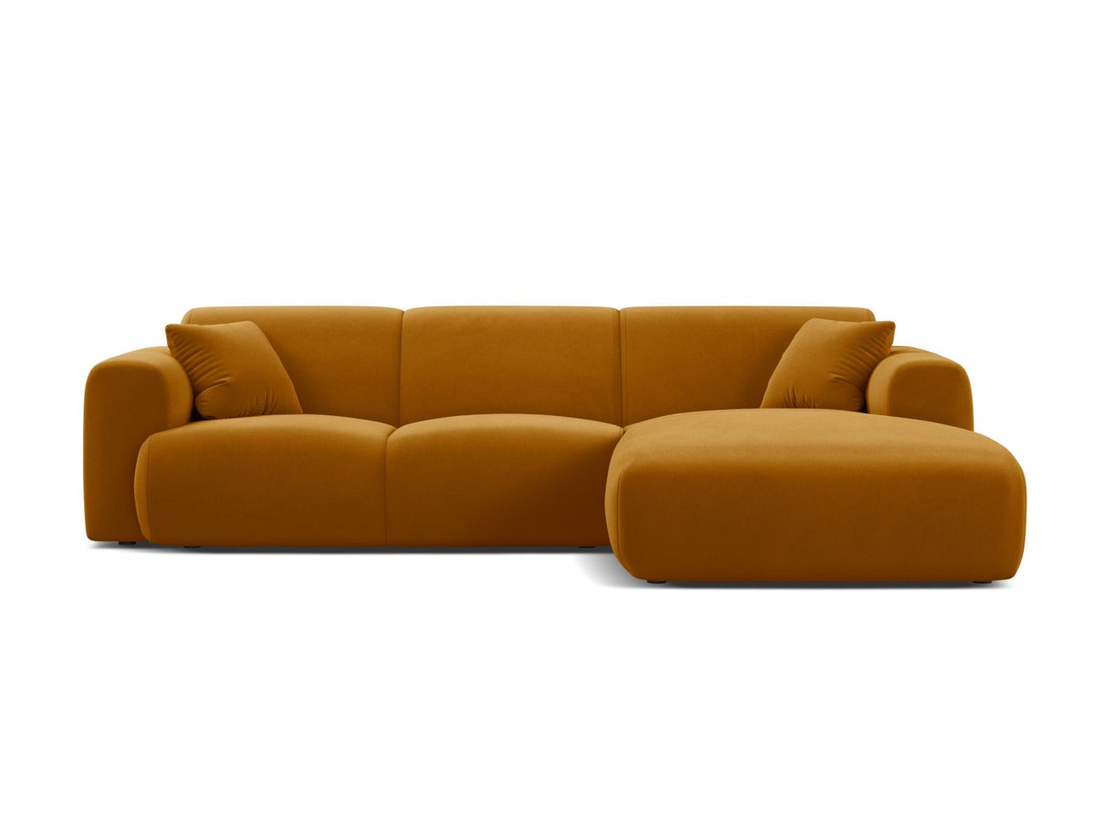 Molino — Corner Sofa Yellow (Casino Mostaza) Black Plastic Right