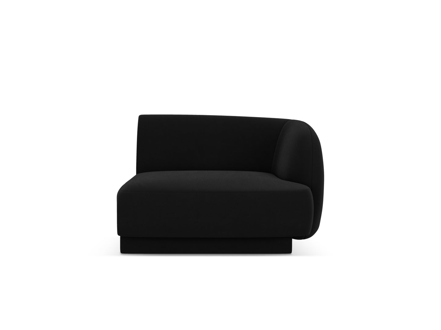 Miley — Modular Sofa Black (Bluvel 19) Black Plastic Right