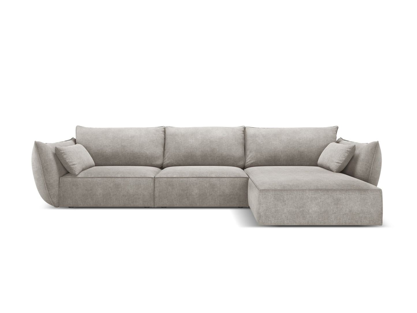 Kaelle — Corner Sofa Light Grey (Over The Horizon 85) Black Plastic Right