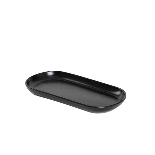 FAMELIO Oval Black Ceramic Platter 30 cm