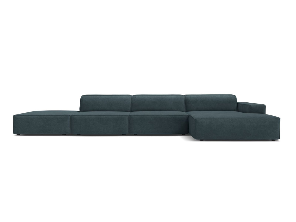Jodie — Corner Sofa Deep Petrol (Liberty 13) Black Plastic Right
