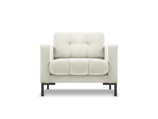 Mamaia — Armchair Light Beige (Bluvel 22) Black Metal