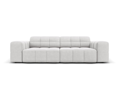 Chicago — Sofa Silver (Bluvel 03) Black Plastic