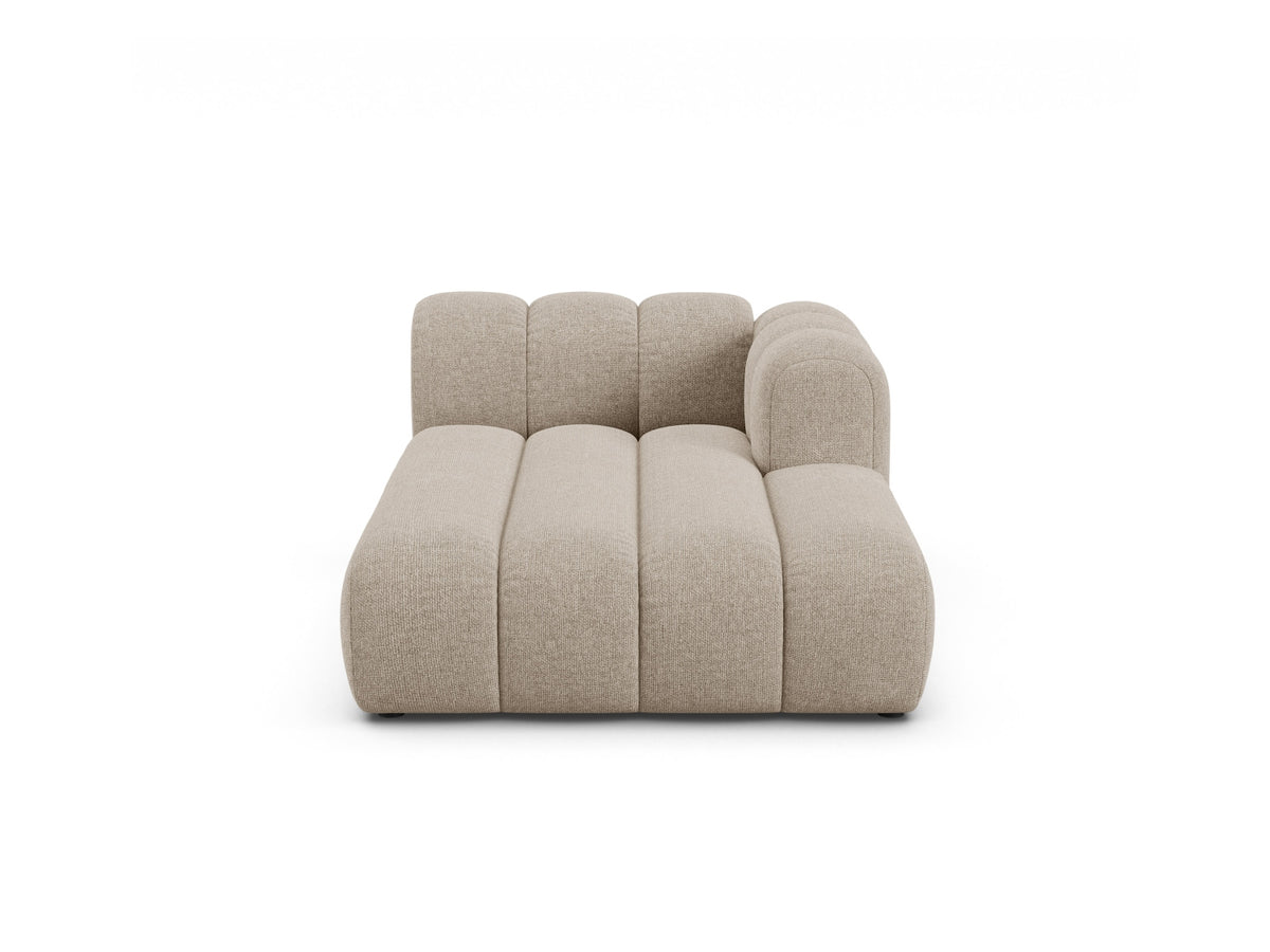 Lupine — Chaise Longue Dark Beige (Eden 4 Beige) Black Plastic Right