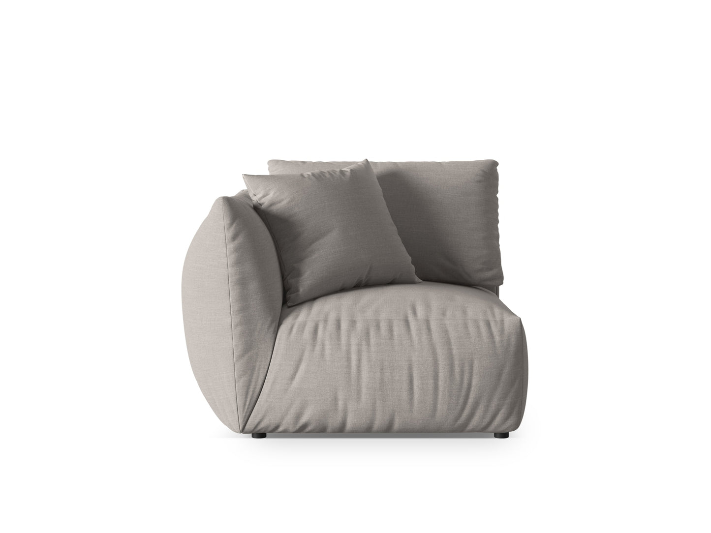 Chris — Modular Sofa Natural (LINS 04) Black Plastic Left